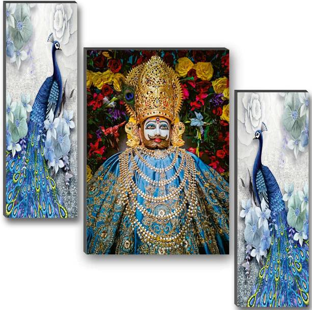 सॉ Khatu Shyam Baba Wall Painting UV Textured || Decor for Home & Office || डिजिटल रीप्रिंट 18 inch x 12 inch पेंटिंग