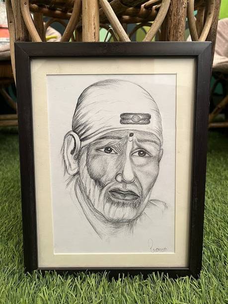 kalaaBar Sai Baba sketch Pencil 20 inch x 26 inch Painting