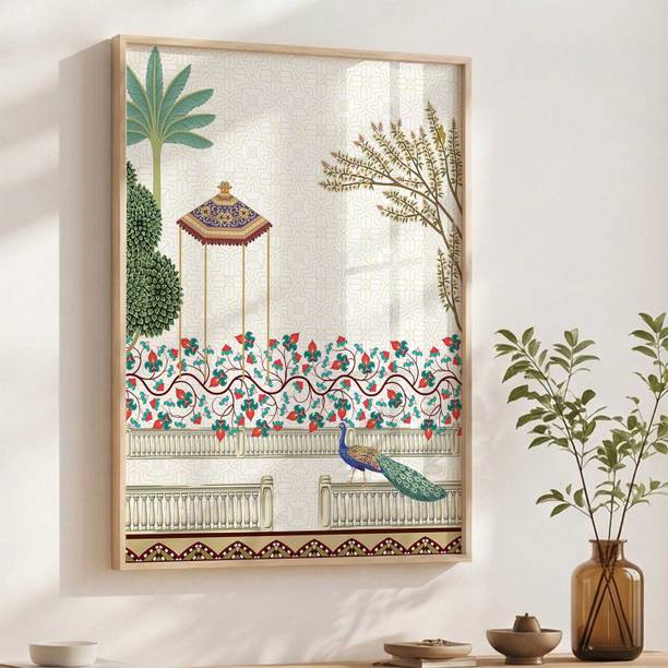 KOTART Pichwai Wall Art Painting Home Decoration With Frame For Living Room Acrylic 20 inch x 14 inch Painting