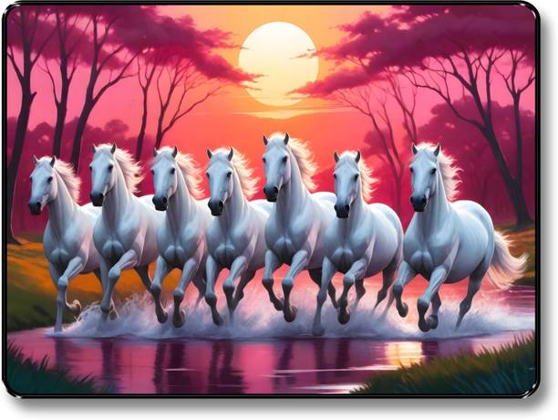 saf 7 Running Premium framed wall paintings for wall decoration, living room Digital Reprint 14 inch x 11 inch Painting