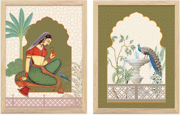 Artifly Pichwai art framed wall painting for living room bedroom office room SO217 Digital Reprint 13 inch x 10 inch Painting