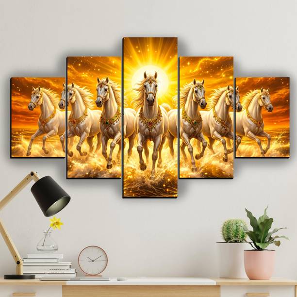 XIDLZ Seven Running Horses scenery painting canvas for wall Digital Reprint 18 inch x 30 inch Painting