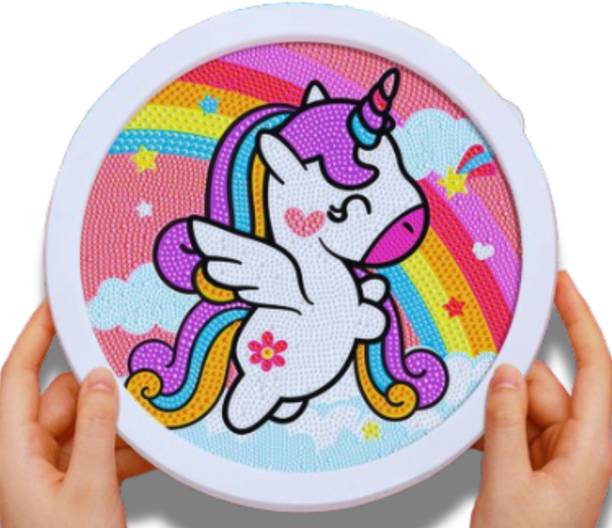 Godsendgoods DIY 5D Diamond Art for Kids Round Wall Hanging | Home Decoration Gift 3D Painting 7.8 inch x 7.8 inch Painting