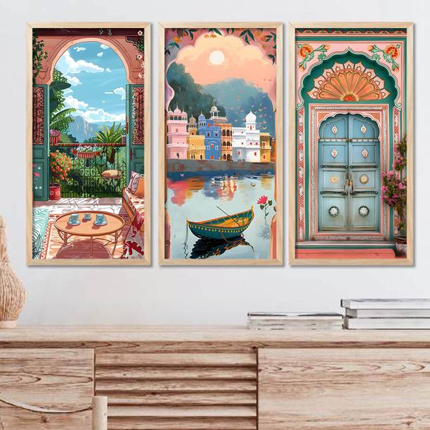 रेनबो आर्टस Painting for wall Decoration Frames |Traditional Indian Art Pichwai Wall Décor डिजिटल रीप्रिंट 19 inch x 10 inch पेंटिंग