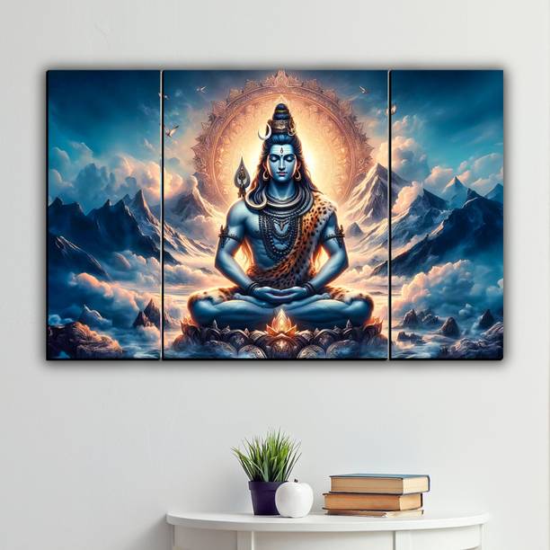 JB Creations Shiv Wall Painting For Home Decoration Digital Reprint 12 inch x 18 inch Painting