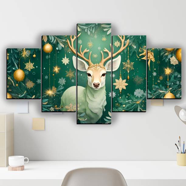 XIDLZ Deer Home decor wall painting Digital Reprint 18 inch x 30 inch Painting