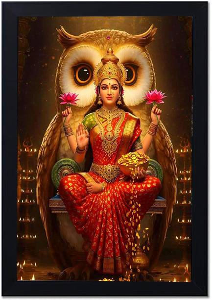 Monikornika Maa Laxmi Photo Frame For Mandir/Puja Ghar And Home Decor. Religious Frame