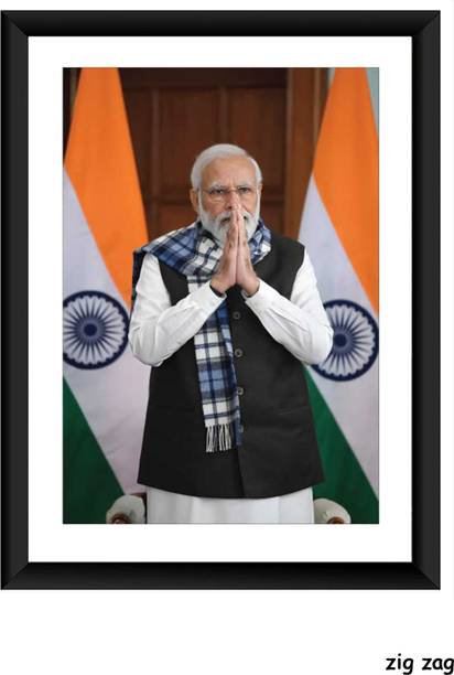 Zig Zag PM Narendra Modi Poster Frame Acrylic 10 inch x 8 inch Painting