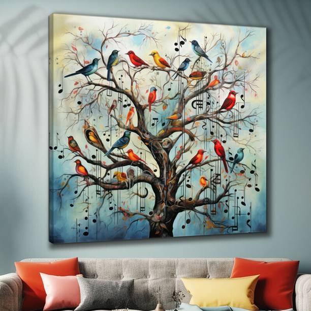 saf Wooden Framed Nature Art Canvas Wall Painting for Home Décor and Office Digital Reprint 16 inch x 16 inch Painting