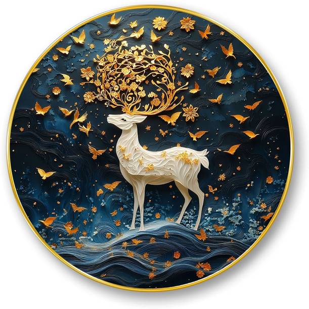 ArtMantra ArtMantra RD-45 DEER UV WALL ART 3D Painting 12 inch x 12 inch Painting