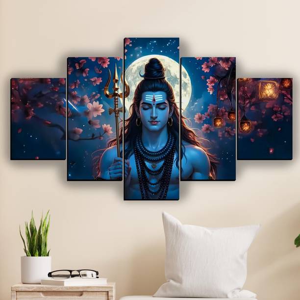 SNDArt Lord Shiva Wall Paintings For Living Room Gift Items Pack of 5