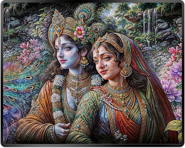 Indianara Radha Krishna Painting for Living | Bedroom | Pooja Room | Hotel Digital Reprint 10 inch x 13 inch Painting