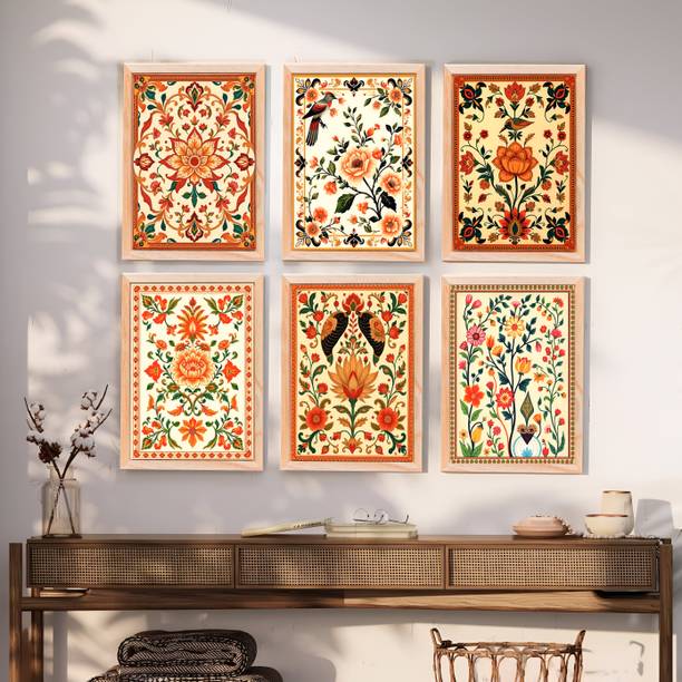 RIDIT CREATION Pichwai and flower Portraits Painting for Home Decoration| Digital Reprint 25 inch x 34 inch Painting