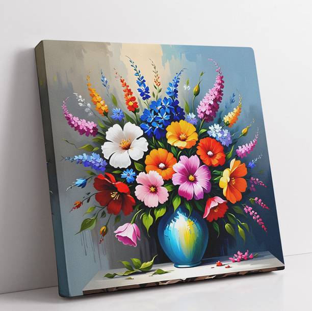 इंडियानारा Floral Canvas Art Painting for Living Room | Bedroom | Pooja Room | Hotel कैनवास 20 inch x 20 inch पेंटिंग