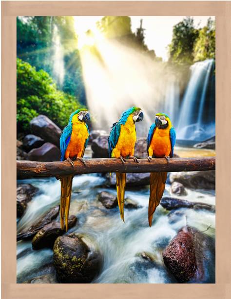 WALL PROFILE Wall Profile "Exotic Companions Wall Art" 3D Painting 11 inch x 14 inch Painting