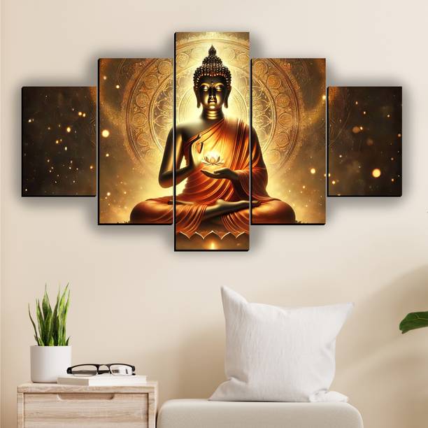 JB क्रिएशंस Buddha Painting For Home And Gift डिजिटल रीप्रिंट 18 inch x 30 inch पेंटिंग