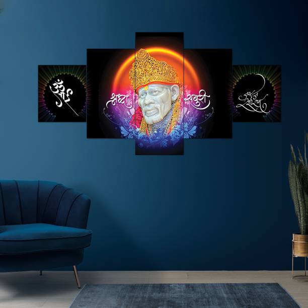 THESHOPYSTAR Sai Baba UV Textured wall painting for Home decoration Digital Reprint 17 inch x 30 inch Painting
