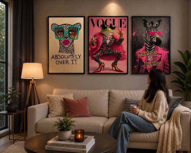 Ramuncreations Modern Animal Art 3D Print Frames( A3 Size ) 16.5 X 11.7 Digital Reprint 16.5 inch x 30 inch Painting