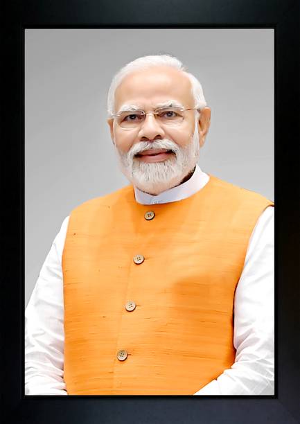 CrowdHall Narendra modi photo frame Digital Reprint 13.5 inch x 10 inch Painting