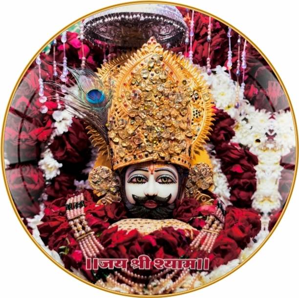 WALLMAX Khatu Shyam Ji Crystal Wall Painting home decorative Gift Item Resin Painting 12 inch x 12 inch Painting