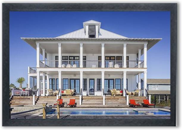 Krandsons Beautiful House Scenery Photo Frame For Wall Mounted Painting Digital Reprint 11 inch x 8.5 inch Painting