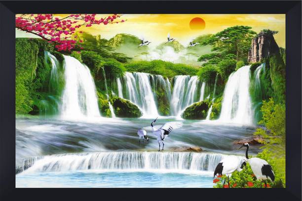 प्रियांगी Nature Scenery glossy डिजिटल रीप्रिंट 13.5 inch x 9.5 inch पेंटिंग