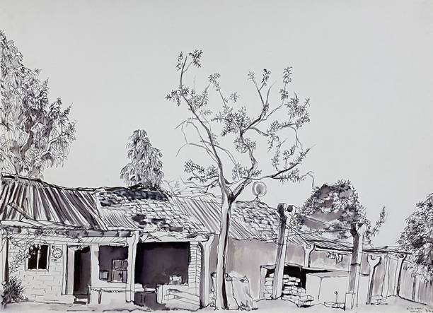 Kurmancuts 002 Pencil 23.4 inch x 16.5 inch Painting