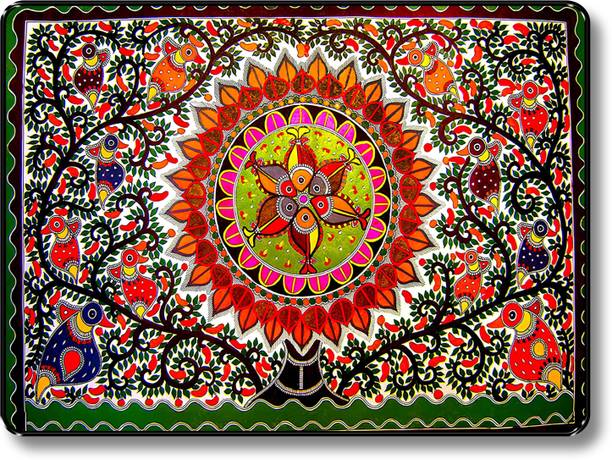 SAF PRINT paintings madhubani painting Black Slim Frame wall decoration items