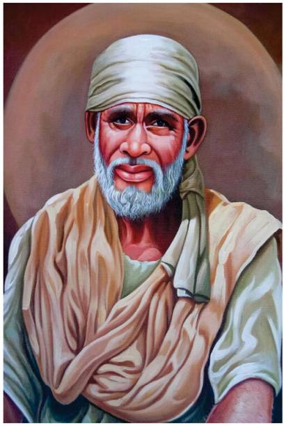 the creative solution Lord Sai Baba HD QUALITY FINE ART PAPER POSTER Digital Reprint 18 inch x 12 inch Painting