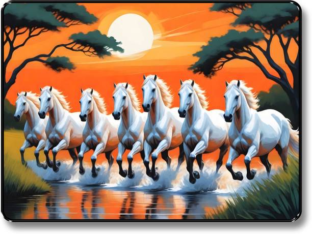 saf 7 Running Premium framed wall paintings for wall decoration, living room Digital Reprint 14 inch x 11 inch Painting