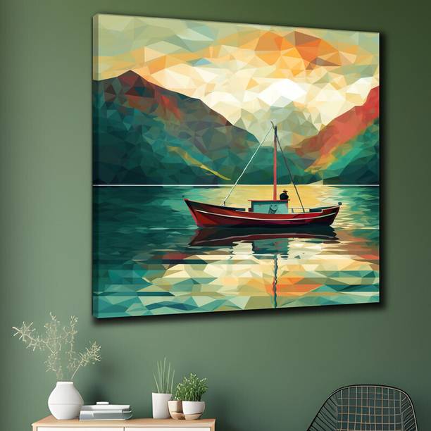 सैफ Wooden Framed Nature Art Canvas Wall Painting for Home Décor and Office डिजिटल रीप्रिंट 16 inch x 16 inch पेंटिंग