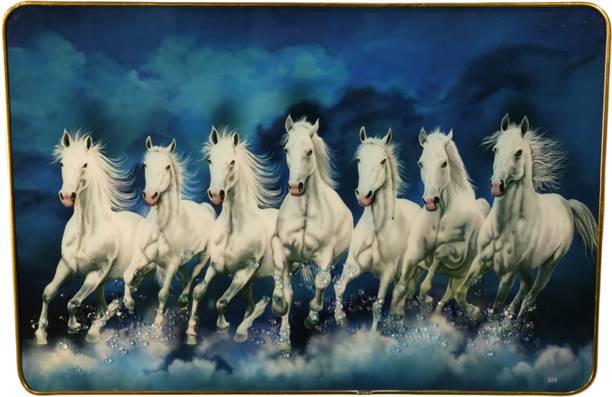 BadiWal Seven Running Horses Wall Art Crystal Bubble ...