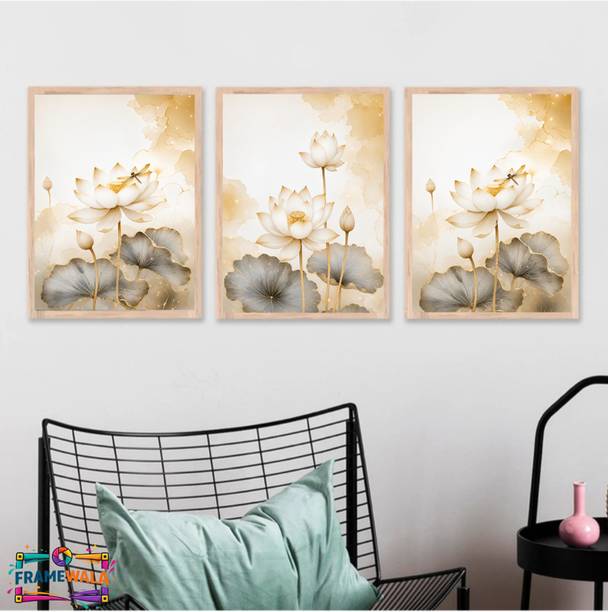 Sleeporize MDF Wall Painting Frames Set of 3 Home Decor Digital Reprint 14 inch 