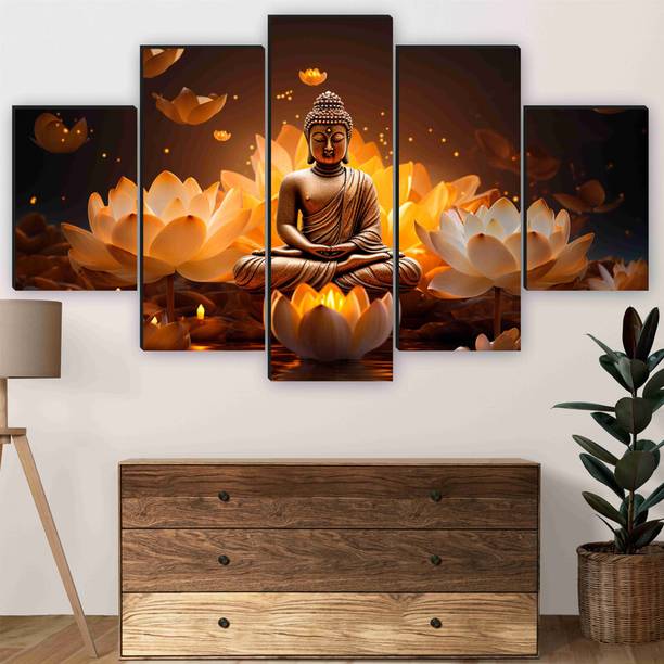 सैफ Buddha religious wall painting for living room, wall decoration, home decoration डिजिटल रीप्रिंट 18 inch x 30 inch पेंटिंग