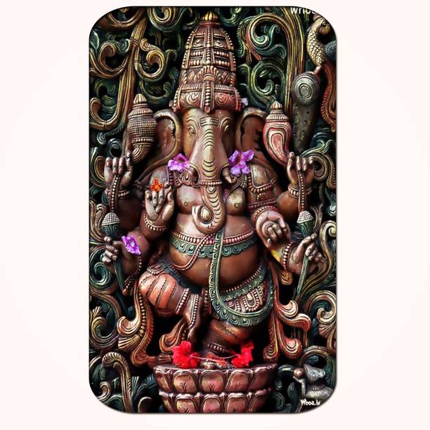 Casperme Ganesha Big Frame Wall Painting For Living Room & Office With Sparkle Touch Natural Colors 36 inch x 18 inch Painting