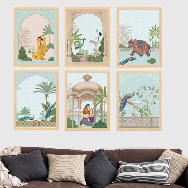 ARAkri Wall decor Paintings For Living Room- Pichwai Premium Wall Art Digital Reprint 13 inch x 10 inch Painting