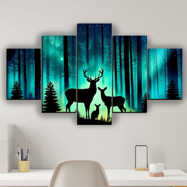 XIDLZ 5 Panel Home decor wall painting Digital Reprint 18 inch x 30 inch Painting