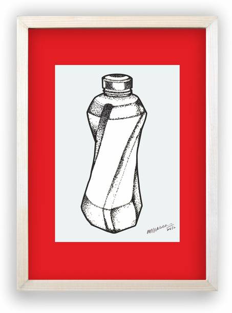 MerajCreatives Meraj’S Creatives – 028 Pet Bottle in Pen and Ink Ink 20 inch x 14 inch Painting