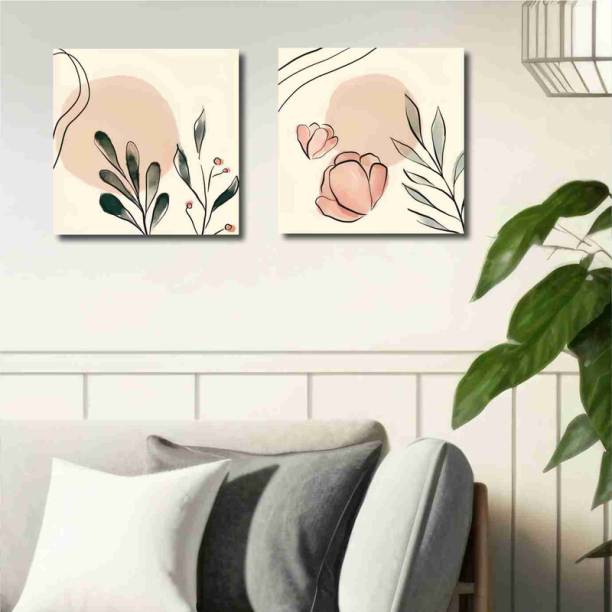 saf Wooden Framed Set Of 2 Modern Art Canvas Wall Painting for Home Décor CR-173 Canvas 12 inch x 12 inch Painting