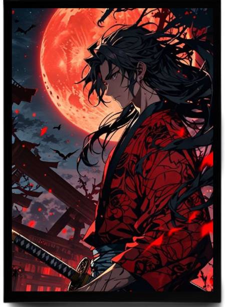 Yuta paradise Anime Wall Art Frame, Dark Fantasy Theme, Blood Moon Design By Yuta Paradise Acrylic 12 inch x 8 inch Painting