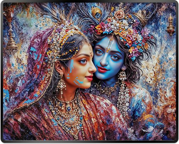 Indianara Radha Krishna Painting for Living | Bedroom | Pooja Room | Hotel Digital Reprint 10 inch x 13 inch Painting
