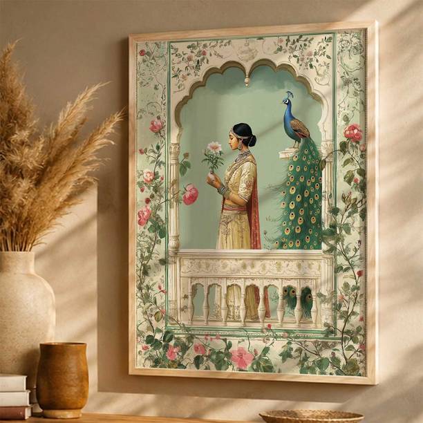 KOTART Pichwai Wall Art Painting Home Decoration With Frame For Living Room Acrylic 20 inch x 14 inch Painting