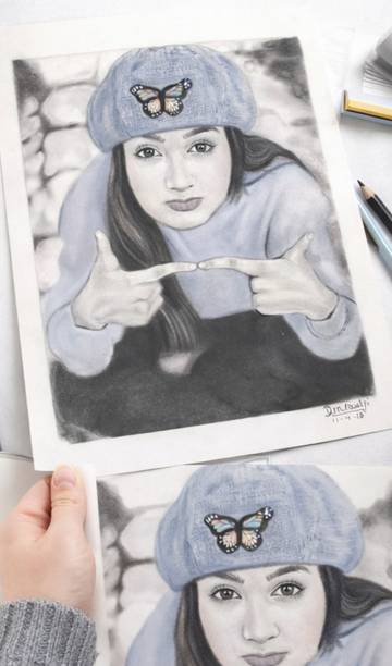 Fyndra Sketch of innocent youth Pencil 16 inch x 11 inch Painting