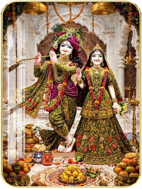 WALLMAX Radha Krishna Crystal Wall Painting Home decorative gift Item Resin Painting 9 inch x 12 inch Painting
