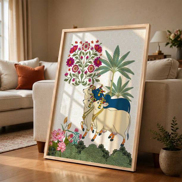 Hothouse Madhubani Wall Art Painting Home Decoration With Frame For Living Room Acrylic 20 inch x 14 inch Painting