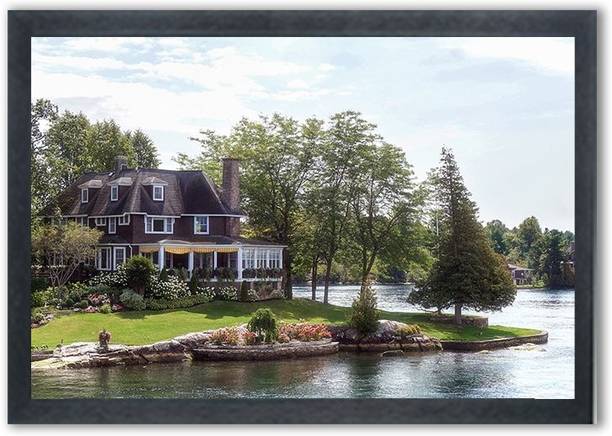 ASHIT Beautiful House Scenery Photo Frame For Wall Mounted Painting Digital Reprint 11 inch x 8.5 inch Painting