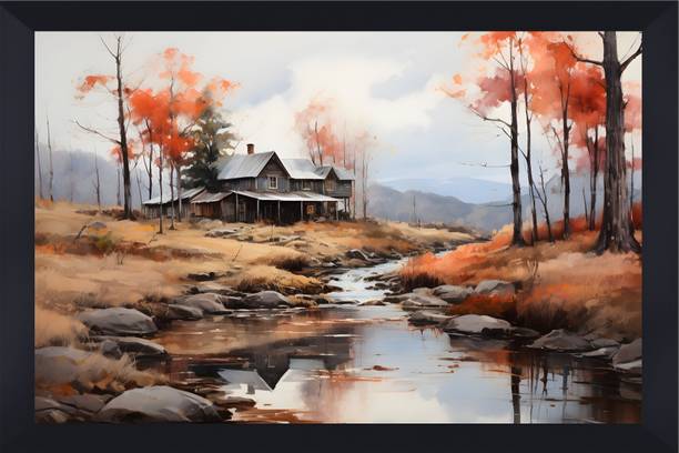 PRIYANGI Nature Scenery glossy (BL-SCNRY 61) Digital Reprint 13.5 inch x 10.25 inch Painting