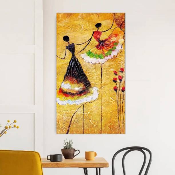 Dekorstation Ballerina Dancer Designer Canvas Wall Painting With Frame Canvas 48 inch x 24 inch Painting