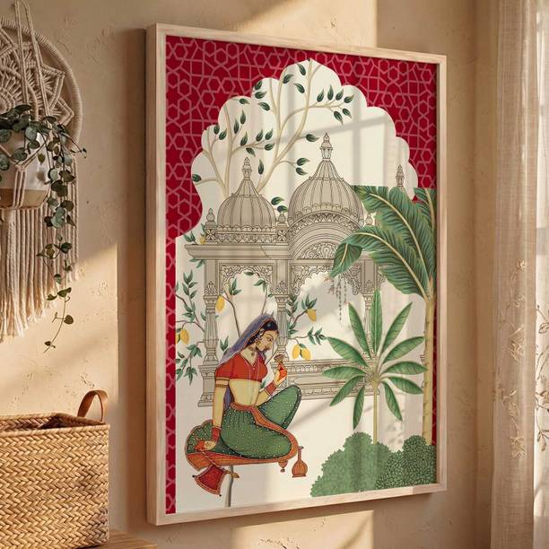 Hothouse Pichwai Wall Art Painting Home Decoration With Frame For Living Room Acrylic 20 inch x 14 inch Painting