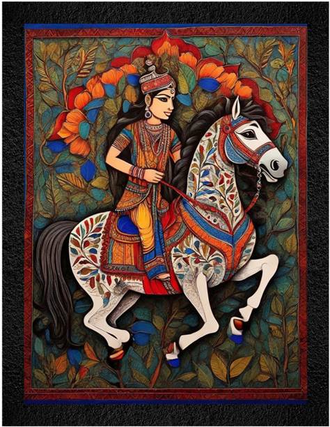 WALL PROFILE Wall Profile "Colorful Indian Inspired & Botanical Wall Decor" 3D Painting 11 inch x 14 inch Painting